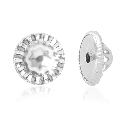 Yellow White and Rose Solid Gold Replacement Backings for Massete Screwback Stud Ball Earrings, All Sizes