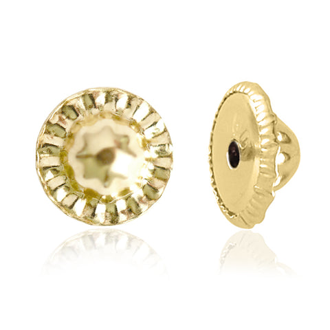 Yellow White and Rose Solid Gold Replacement Backings for Massete Screwback Stud Ball Earrings, All Sizes